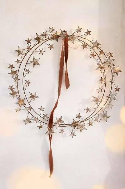 Terrain Aged Iron Star Wreath In Gold