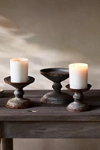 TERRAIN AGED IRON PILLAR CANDLE HOLDER