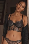 By Anthropologie Lace Hourglass Corset Bra In Black