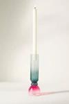 Anthropologie Calle Glass Taper Candle Holder In Pink