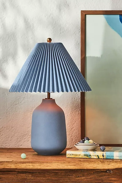 Anthropologie Colourado Ceramic Table Lamp In Blue