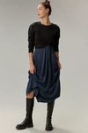 By Anthropologie Long-sleeve Twofer Sweater Midi Dress In Black