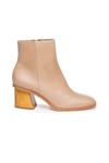 Bernardo Nantucket Leather Block-heel Booties In Brown