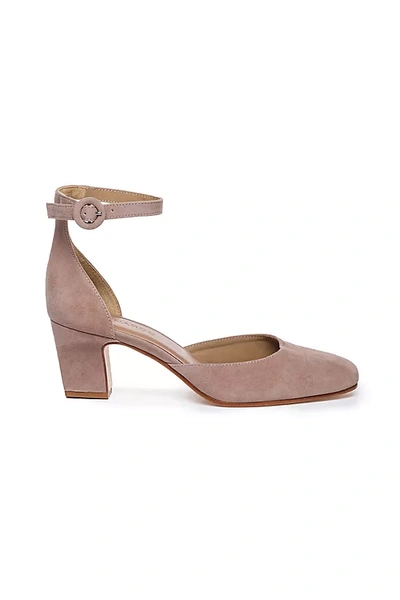 Bernardo Remy Suede Ankle-strap Pumps In Beige