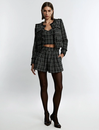 Bcbgmaxazria Bobbie Tweed Jacket In Black Combo