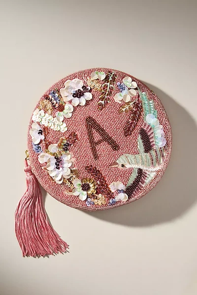 By Anthropologie Monogram Embellished Pouch In Multicolor