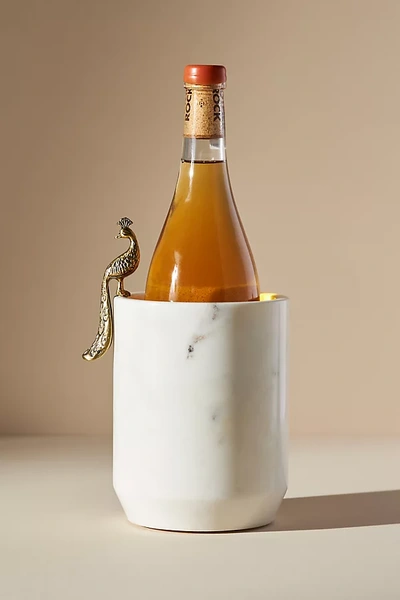 Anthropologie Pavo Peacock Marble Wine Cooler