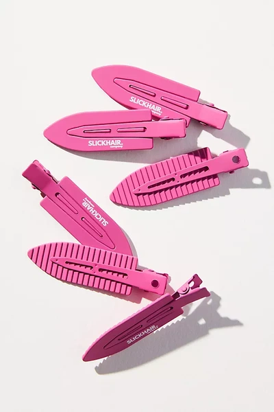 Slick Hair Company Slick Hair Co. Creaseless Clips, Set Of 6 In Pink