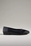 Seychelles The Little Things Womens Metallic Leather Ballet Flats In Black