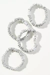 Slip Back To Basics Pure Silk Skinny Scrunchies In Silver