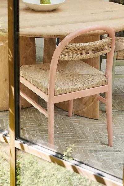 Anthropologie Sadie Fsc Beech Wood Woven Dining Chair In Pink
