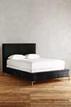 Anthropologie Slub Velvet Edlyn Bed In Black