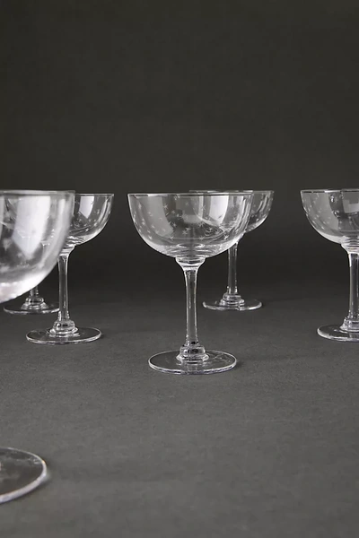 The Vintage List Set Of 6  Champagne Saucers In Transparent