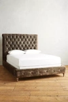 Anthropologie Slub Velvet Orianna Bed In Beige