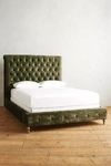 Anthropologie Slub Velvet Orianna Bed In Green