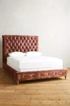 Anthropologie Slub Velvet Orianna Bed In Pink