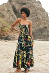 By Anthropologie Smocked Drop-waist Tiered Cotton Maxi Dress In Multicolor