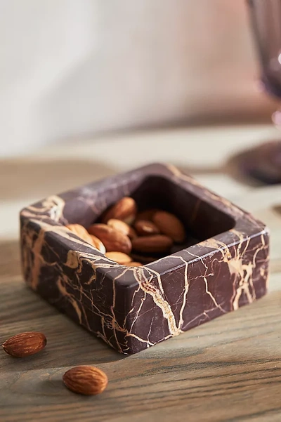 Terrain Square Marble Bowl In Brown