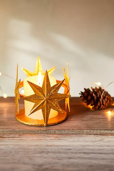 Terrain Starry Embossed Iron Votive In Gold