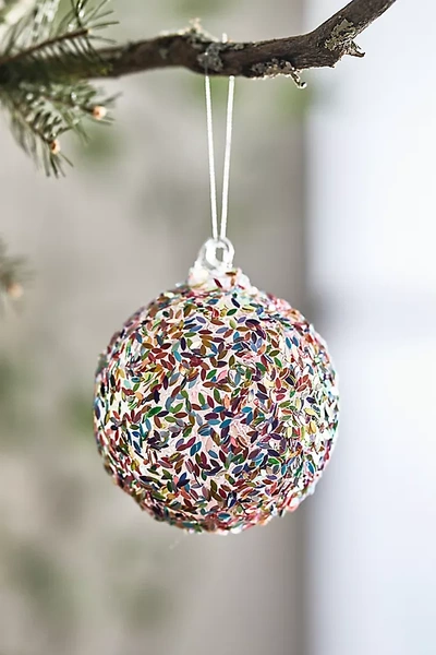 Terrain Sprinkle Glass Globe Ornament In Multi