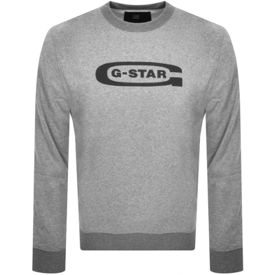 G-star G Star Raw Old School Logo Sweatshirt Grey