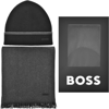 BOSS BUSINESS BOSS MIND BEANIE AND SCARF GIFT SET BLACK