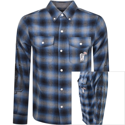 Billionaire Boys Club Long Sleeved Check Shirt Blu In Blue