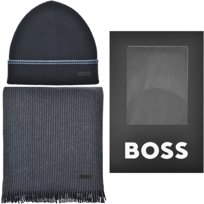 Boss Business Boss Mind Beanie And Scarf Gift Set Navy