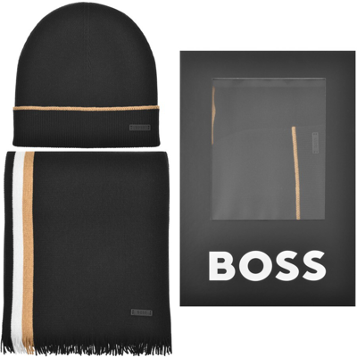Boss Business Boss Morbido Beanie And Scarf Gift Set Black