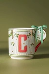 Anthropologie Festive Bistro Tile Monogram Mug
