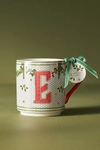 Anthropologie Festive Bistro Tile Monogram Mug In Neutral