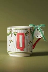 Anthropologie Festive Bistro Tile Monogram Mug