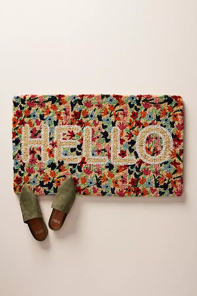 Anthropologie Floral Greeting Doormat