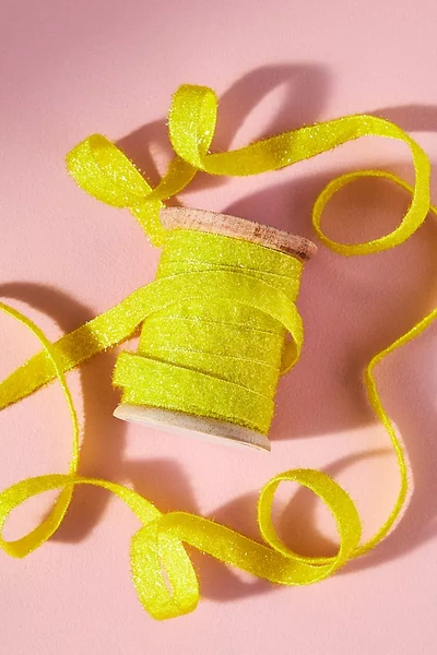 Anthropologie Eyelash Gift Wrap Ribbon In Green