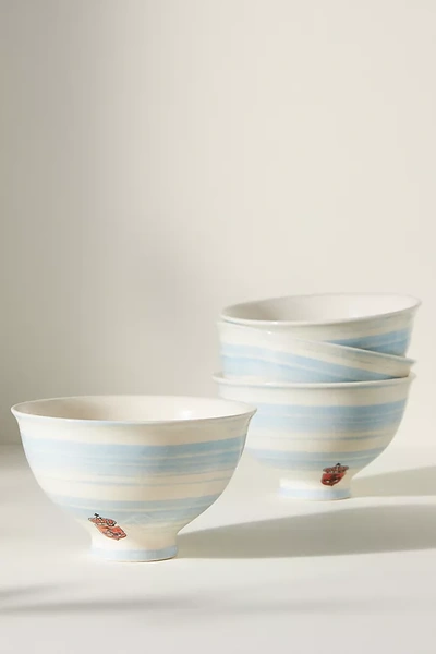 Anthropologie From The Deep Bowls, Set Of 4 In White