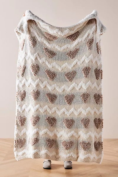 Anthropologie Faye Knit Throw Blanket In Brown