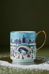 By Anthropologie Holiday In The City Mug In Blue