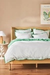 Anthropologie Tipped Contrast Percale Duvet Cover