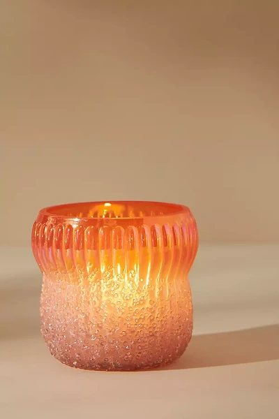 Anthropologie Aurora Glass Votive Candle Holder In Orange