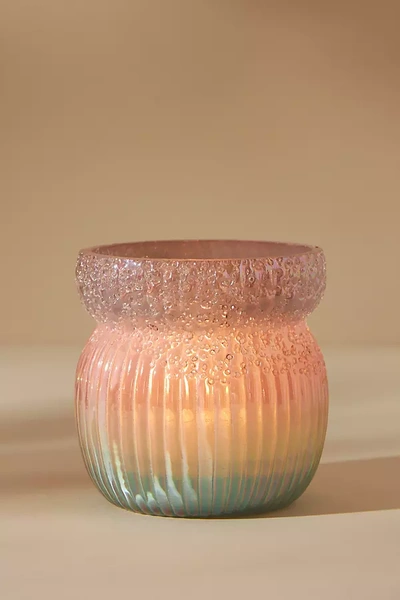 Anthropologie Aurora Glass Votive Candle Holder In Pink