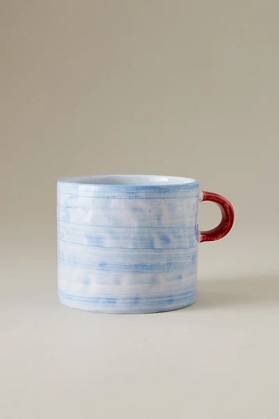 Anna + Nina Hand-painted Mug In Blue