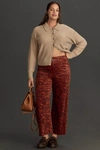 Maeve The Colette Cropped Wide-leg Corduroy Pants By  In Orange