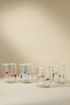 ANTHROPOLOGIE LUCKY CHARM JUICE TUMBLER ICON GLASSES, SET OF 4