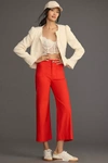 The Colette Collection By Maeve Maeve The Colette Cropped Wide-leg Trousers In Red
