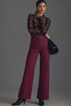 Maeve The Naomi Ponte Wide-leg Flare Pants By  In Purple
