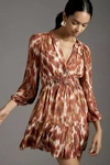 The Somerset Collection By Anthropologie The Long-sleeve Somerset Mini Dress In Multicolor