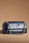 Anthropologie Metallic Puff Chain-strap Shoulder Bag In Blue