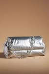 Anthropologie Metallic Puff Chain-strap Shoulder Bag In Silver