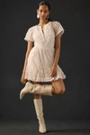 The Somerset Collection By Anthropologie The Somerset Mini Dress: Floral Appliqué Edition In White