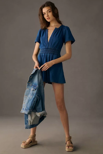 By Anthropologie,the Somerset Collection By Anthropologie The Somerset Romper In Blue